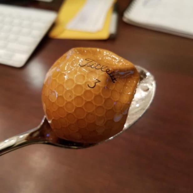 This is what a golf ball looks like when baked in an oven Golf News